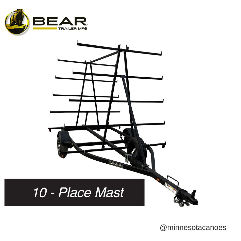 10 Place Canoe and Kayak Trailer by Bear Trailer