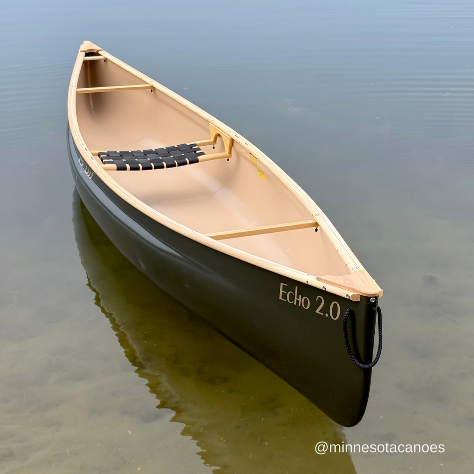 ECHO 2.0 (14' 0") T-Formex Olive w/Wood Trim Solo Esquif Canoe
