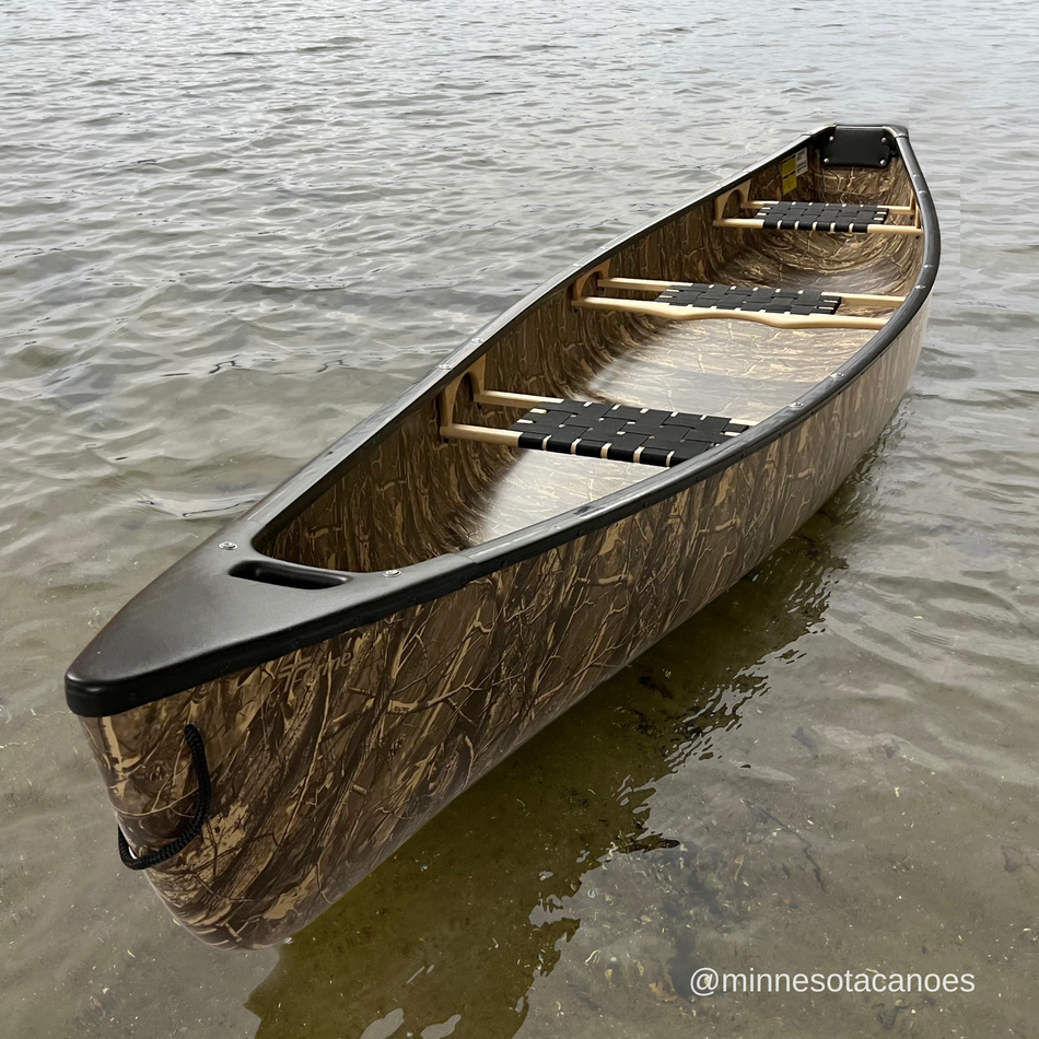 HERON (14' 6") T-Formex Camo Square Stern Tandem Esquif Canoe with 3 Seats