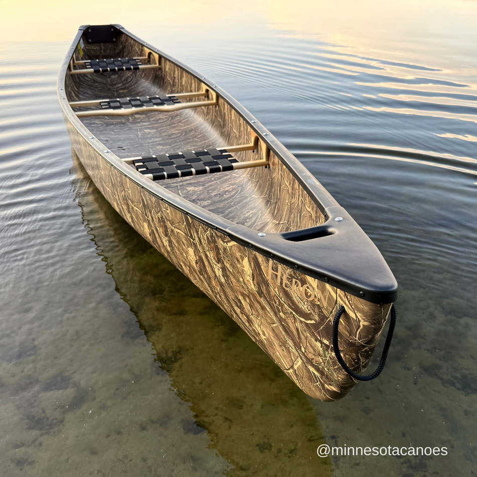 HERON (14' 6") T-Formex Camo Square Stern Tandem Esquif Canoe with 3 Seats