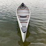 VISION17 (17' 9") Legacy Grey w/White Bow Dip Aluminum and Walnut Trim Tandem Grey Duck Canoe