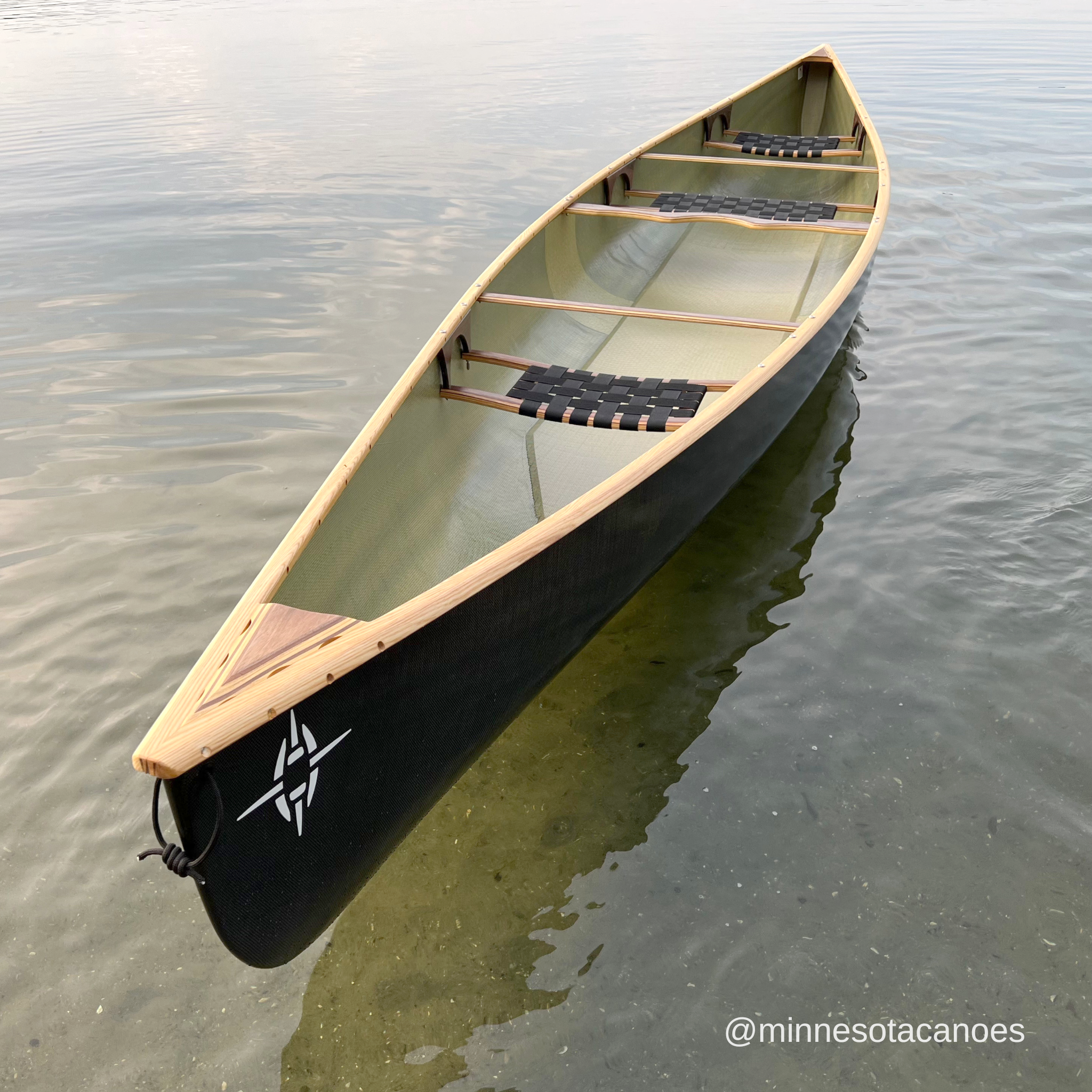 NORTHWIND 17 (17' 6") BlackLite w/Wood Trim Tandem Northstar Canoe with 3 Seats