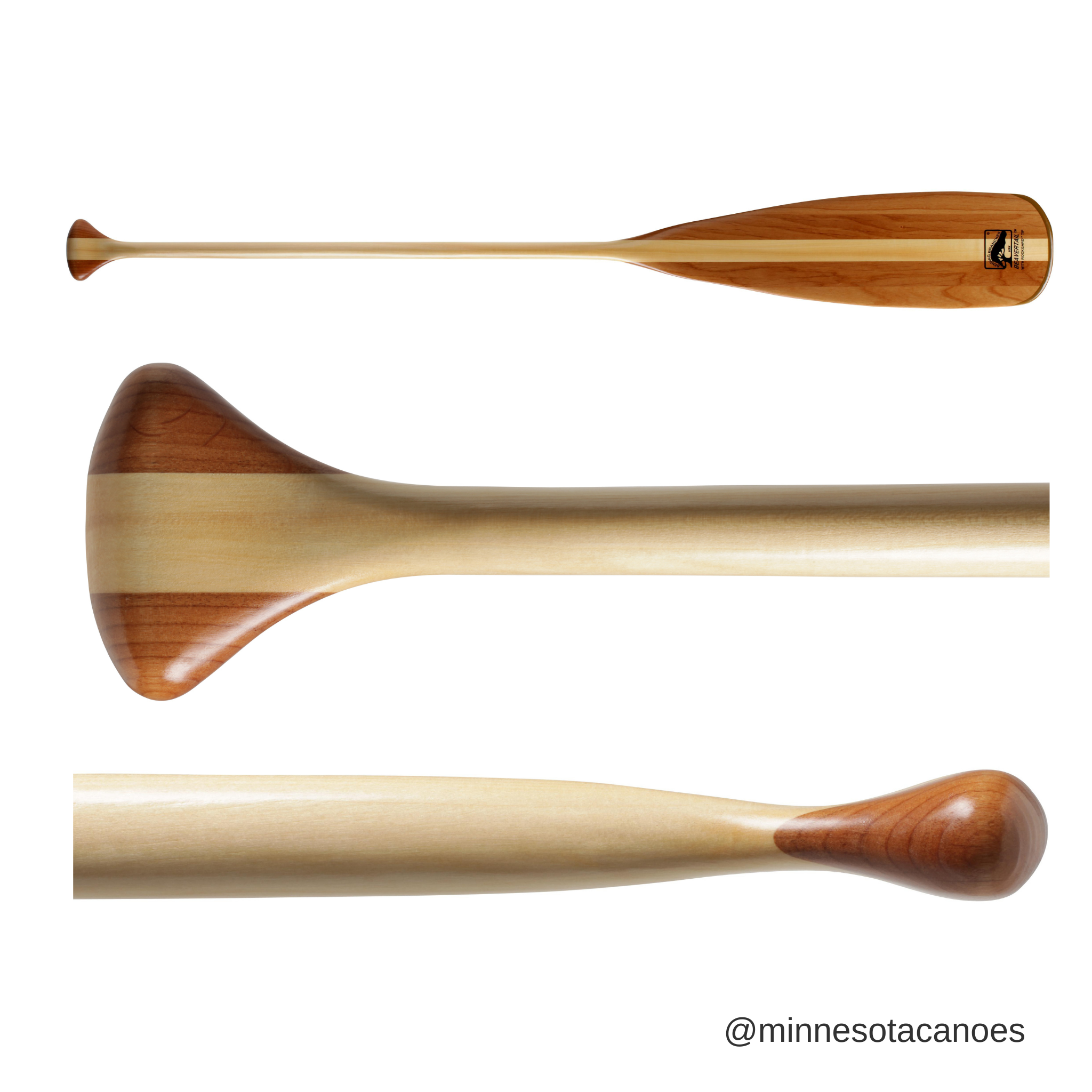 Wooden Straight Shaft Beavertail Canoe Paddle (Bending Branches Beavertail)