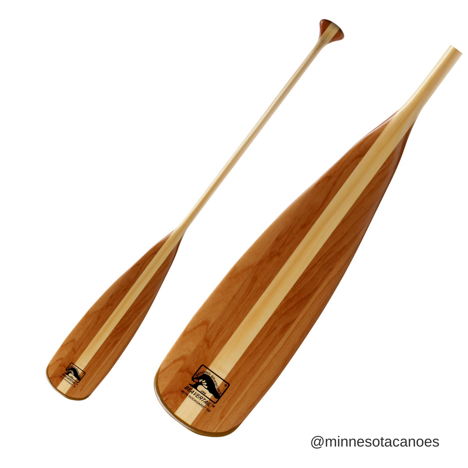 BEAVERTAIL Wooden Straight Shaft Bending Branches Canoe Paddle