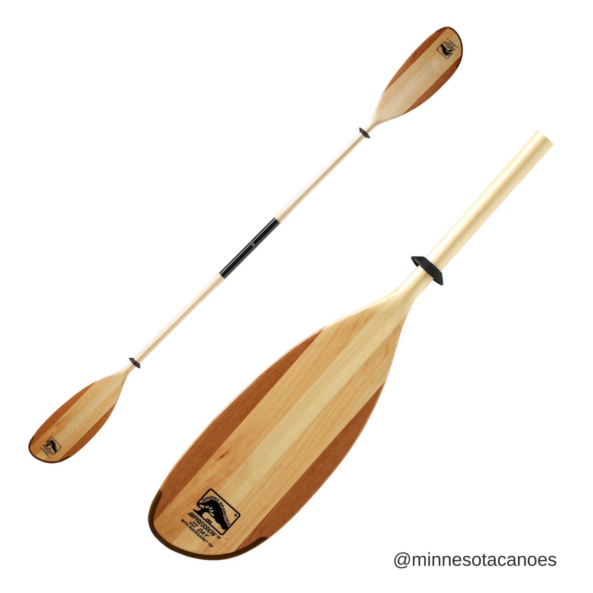 Wooden Double Blade Canoe Paddle (Bending Branches Impression Solo