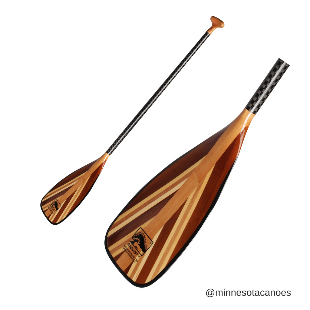 Wooden and Carbon Bent Shaft Canoe Paddle (Bending Branches Sunburst 11)