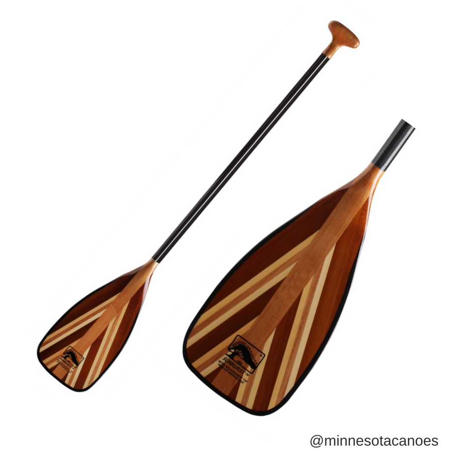 SUNBURST ST Wooden and Carbon Straight Shaft Bending Branches Canoe Paddle