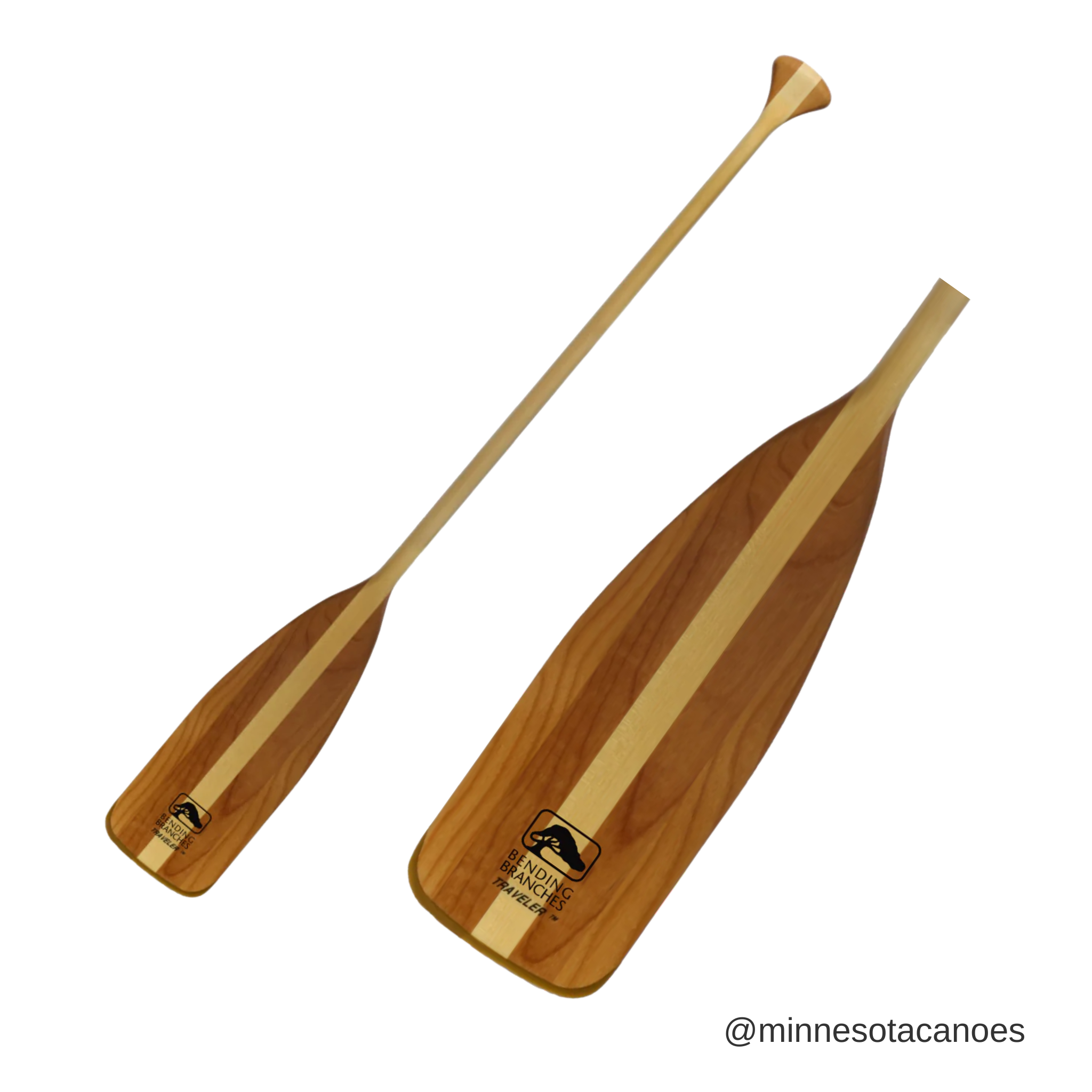 Wooden Straight Shaft Canoe Paddle (Bending Branches Traveler)