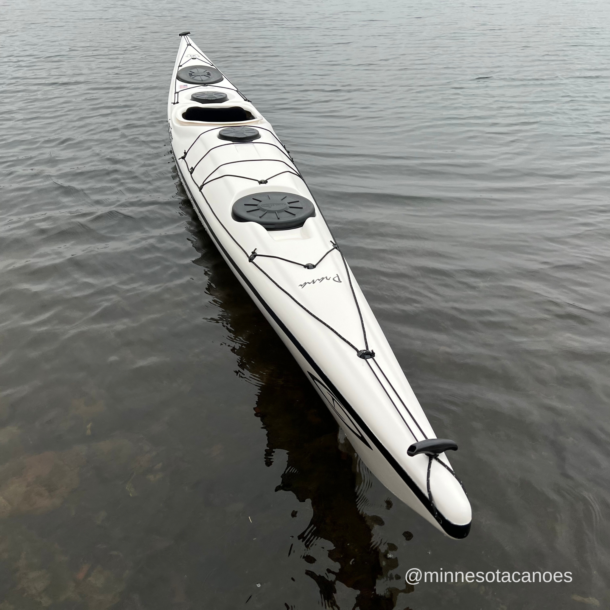 Kalksten Byen skjold PRANA (17' 0") White and Black Color Danish Style Current Designs Kaya –  Minnesota Canoes