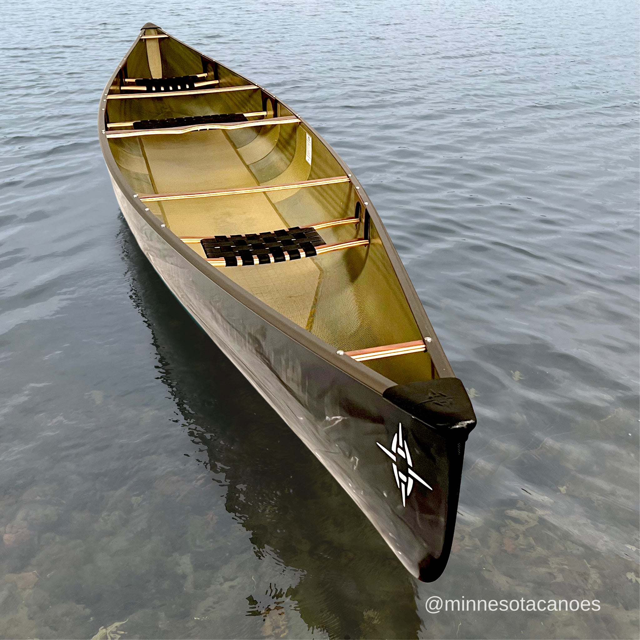 NORTHWIND 18 (18' 9") BlackLite Upgraded Walnut Components Tandem Northstar Canoe with 3 Seats