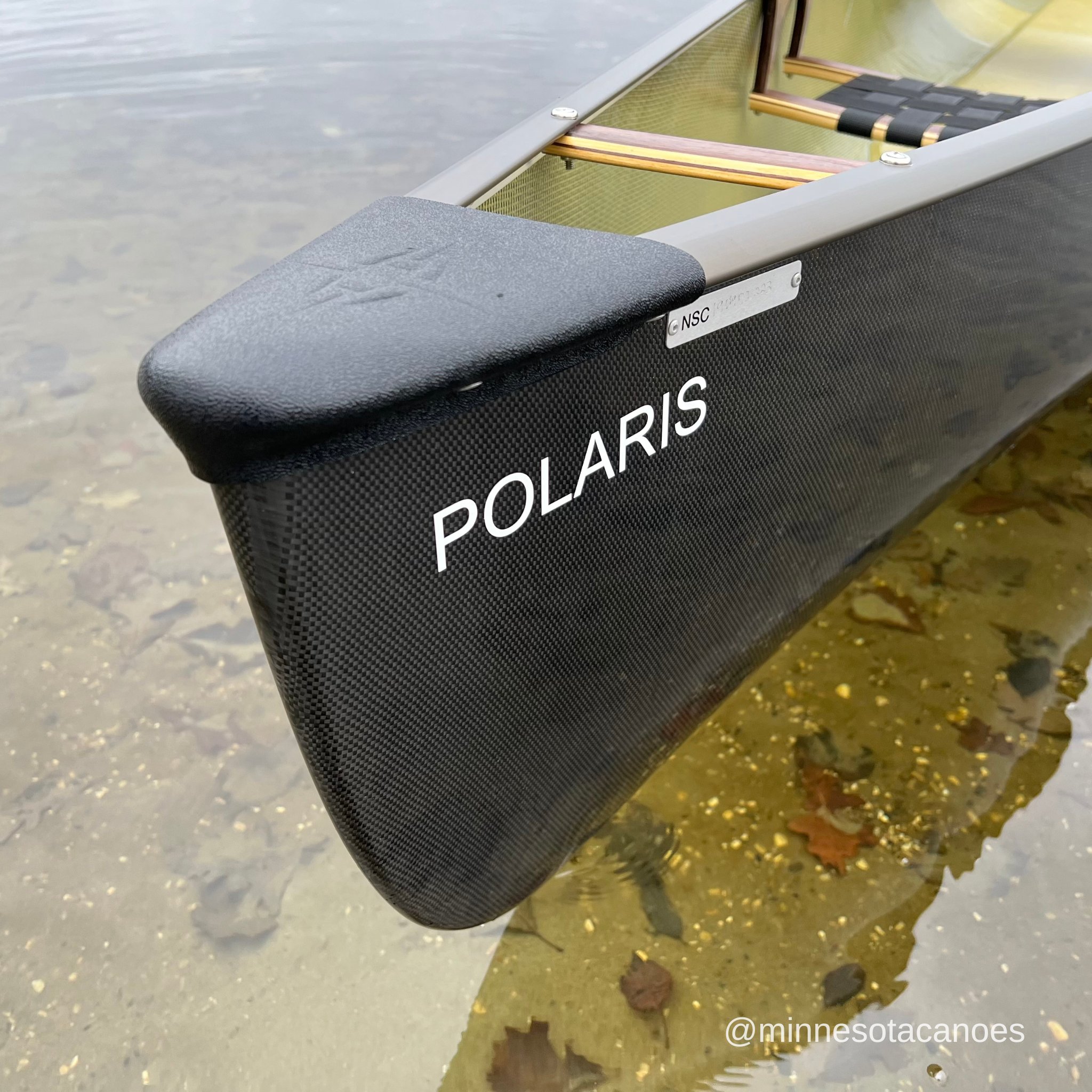 POLARIS (16' 9") BlackLite Upgraded Walnut Components Tandem Northstar Canoe with 3 Seats